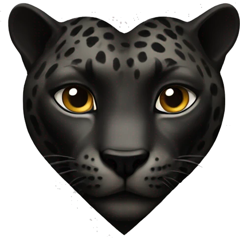 A heart with panther print emoji