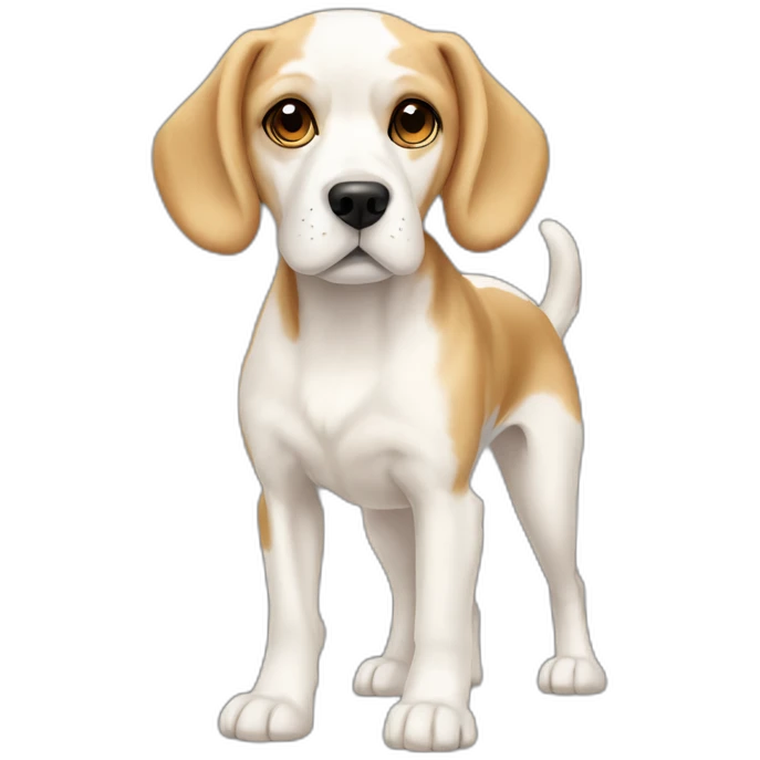 Dog cream-white Beagle full-height emoji