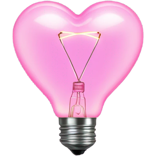 Realistic isolated pink heart shaped string light bulb . emoji