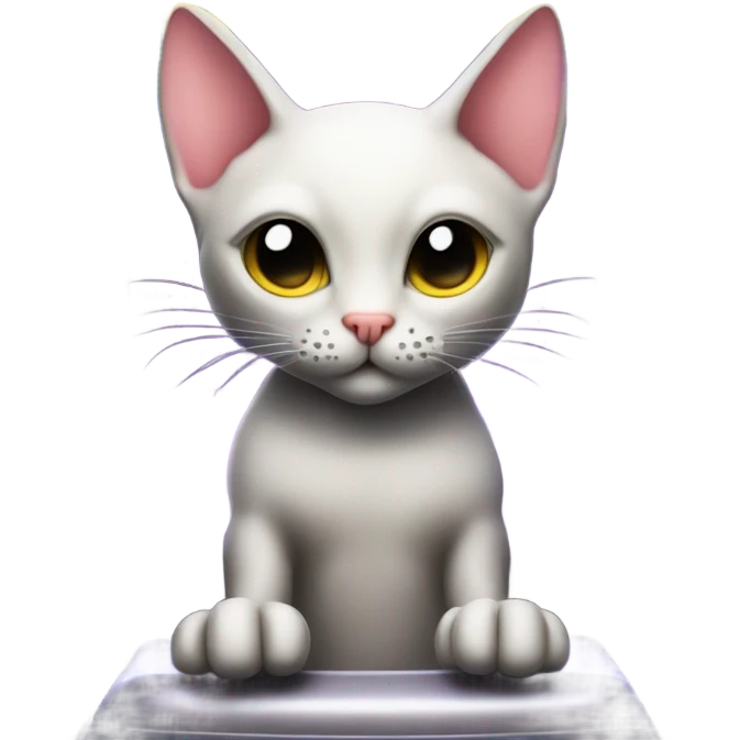 Hairless cat on slot machine emoji