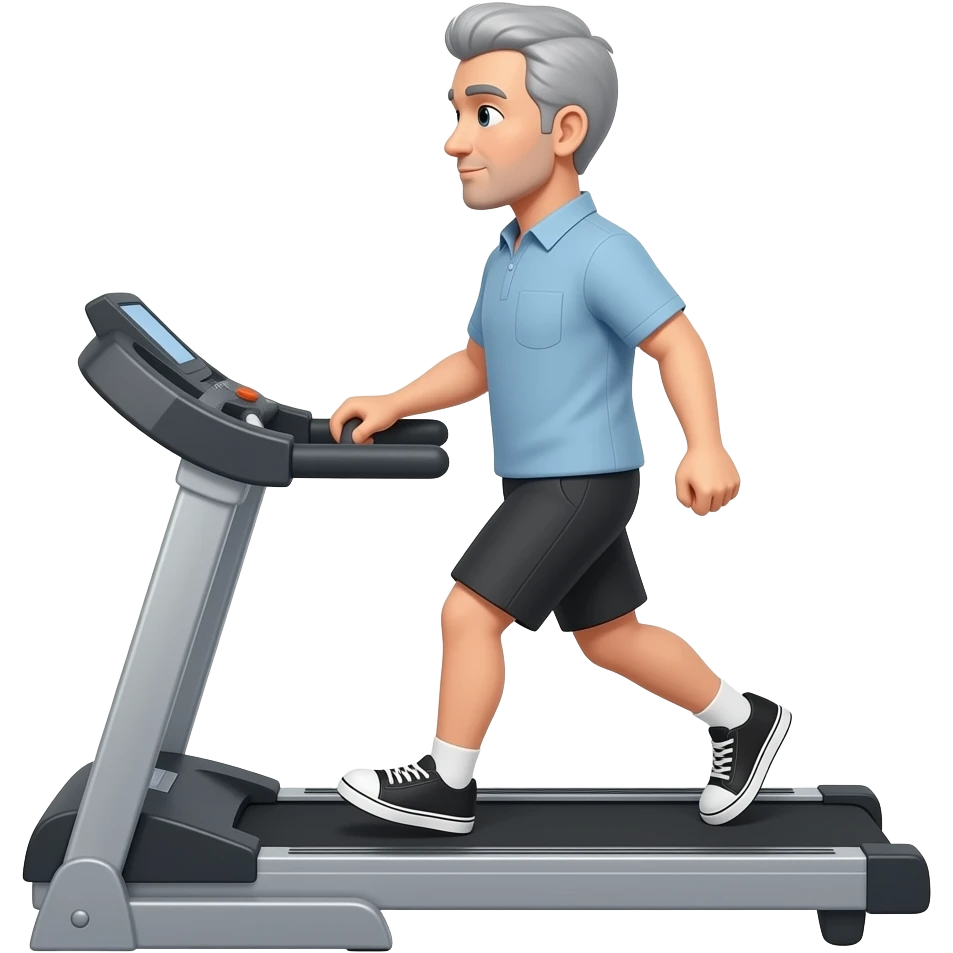 Tapis de course avec homme grisonnant emoji