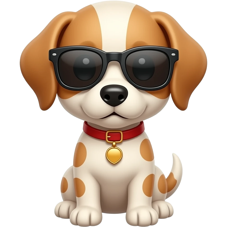 Puppy wearing sunglasses emoji