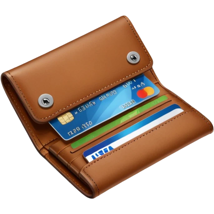 portefeuille marron avec billet et carte bancaire emoji