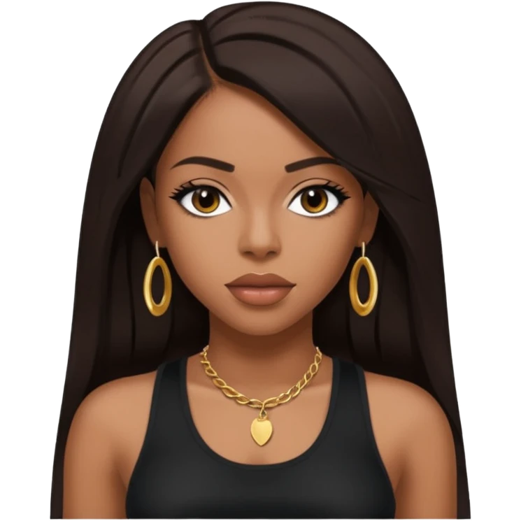 Aaliyah R&B Singer with dark brown hair emoji