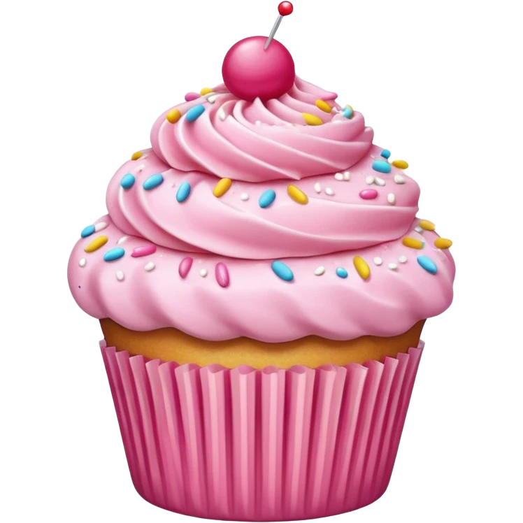 Cupcake with pink icing emoji