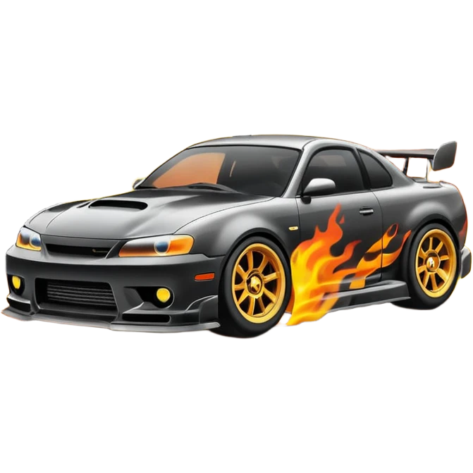 drifting car with tires smoke emoji