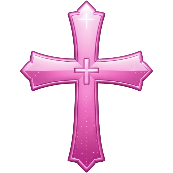Pink cross with sparkles emoji