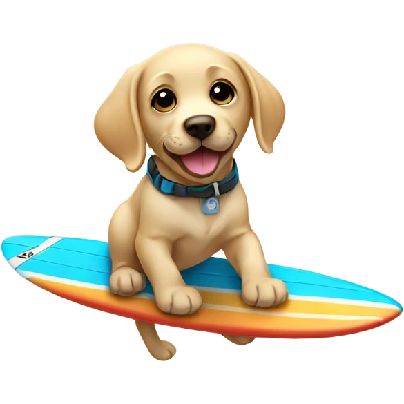 Surfing Labrador puppy emoji