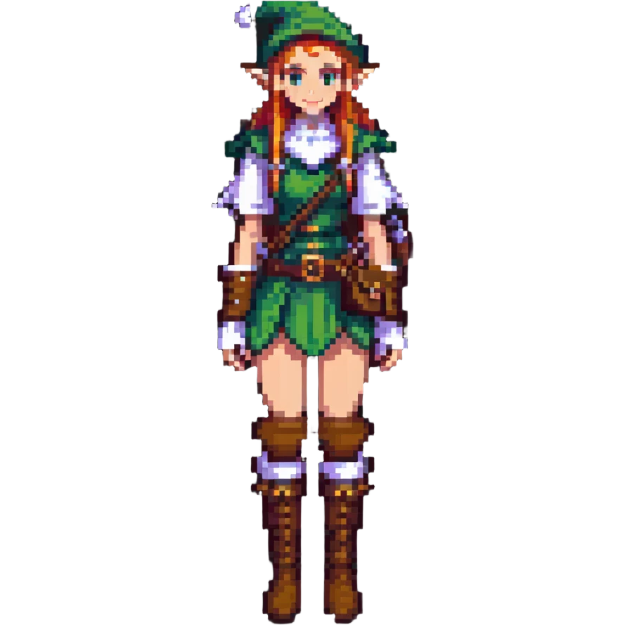 female elf full body portrait, fantasy adventurer emoji