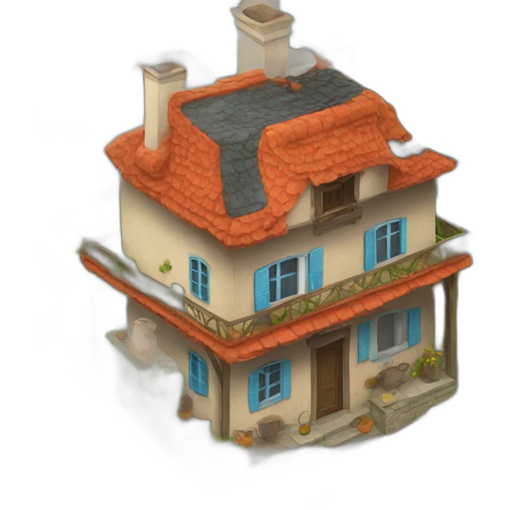 Maison en feu  emoji