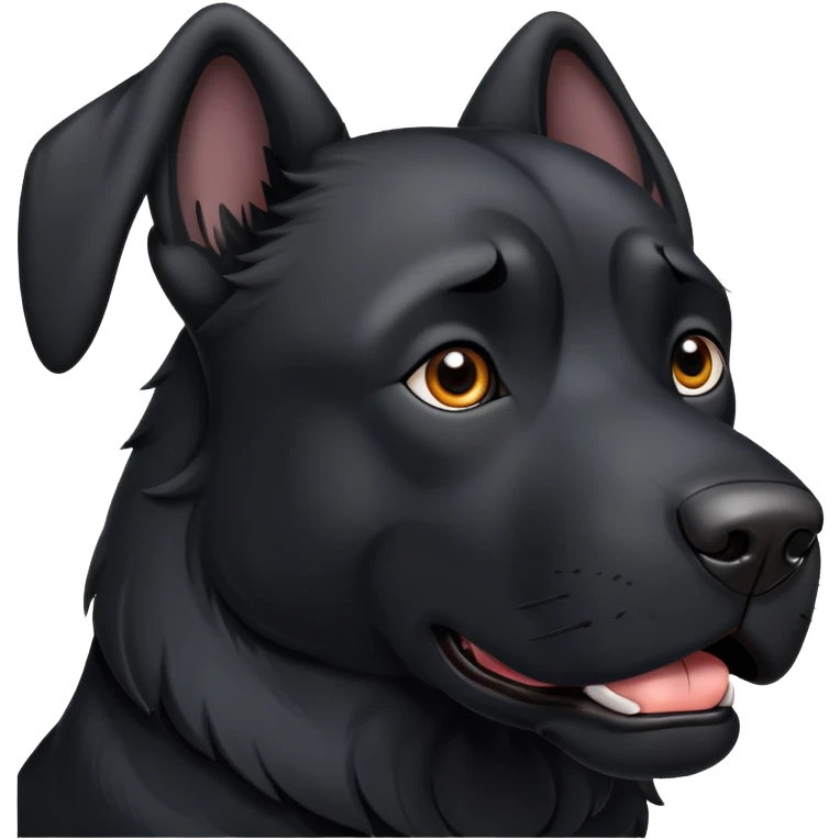 A big black dog with erect ears emoji