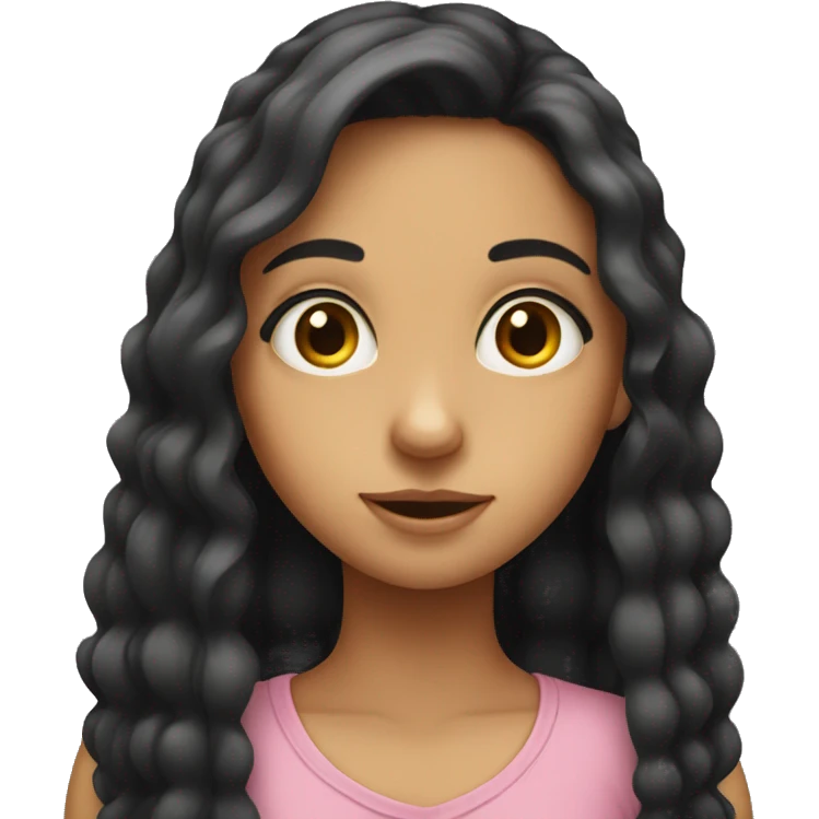 Cute hispanic girl with big eyes and long hair emoji
