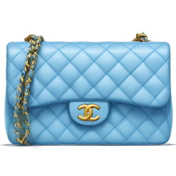 Chanel classic flap bag blue emoji