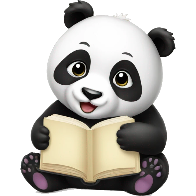 Panda with book emoji