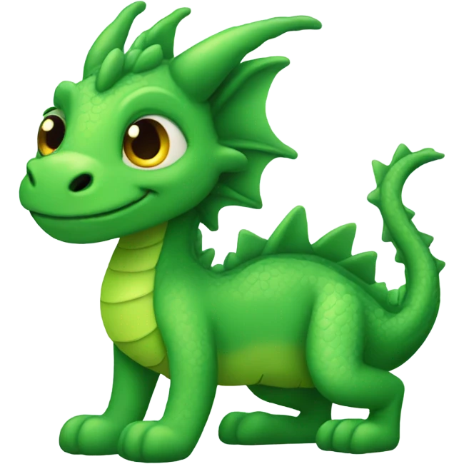 Cute fuzzy green dragon emoji
