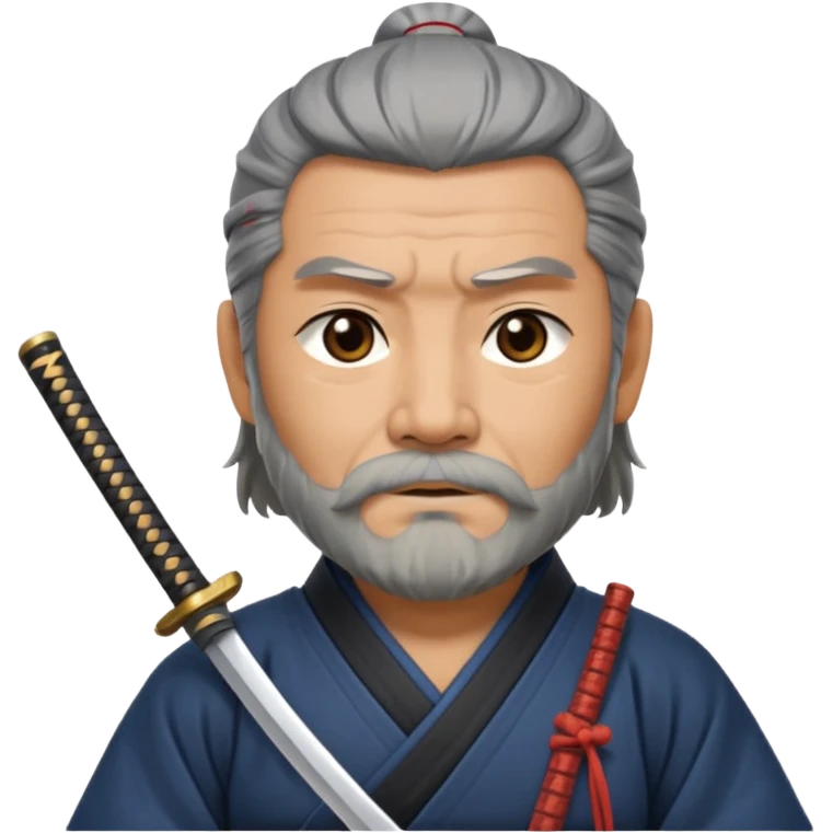 Samurai with gray beard and katana

































 emoji