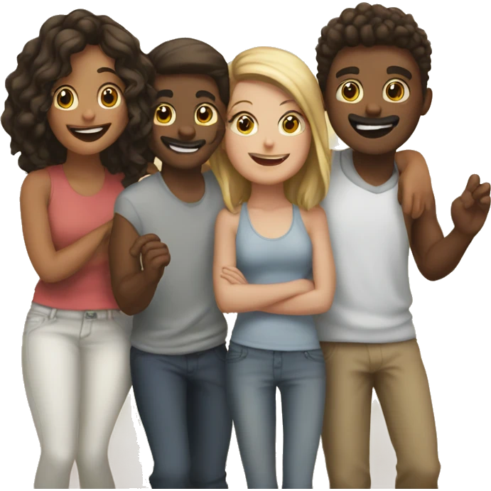 happy group of friends together emoji