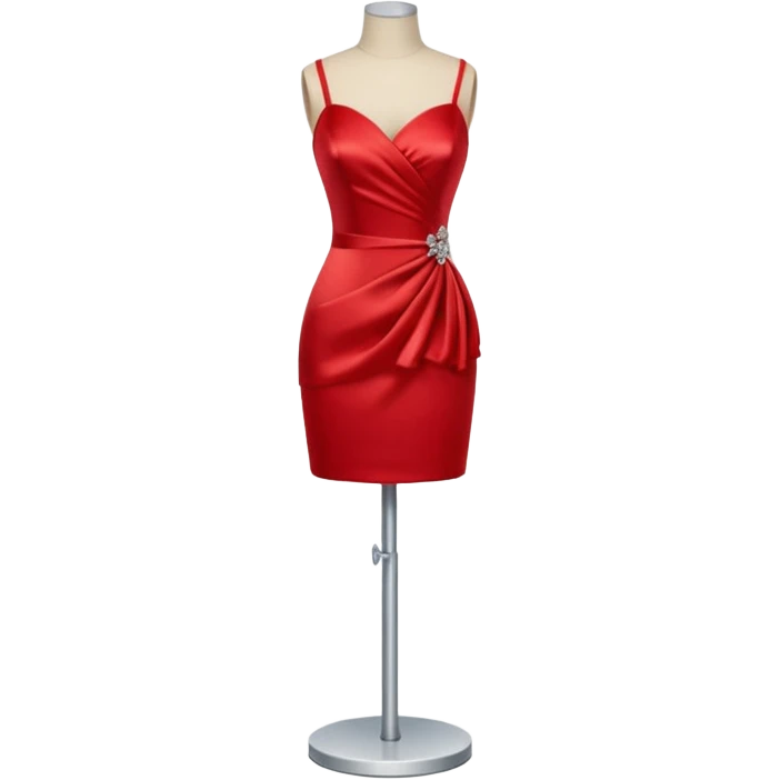 dress mannequin with tiny red dresss emoji