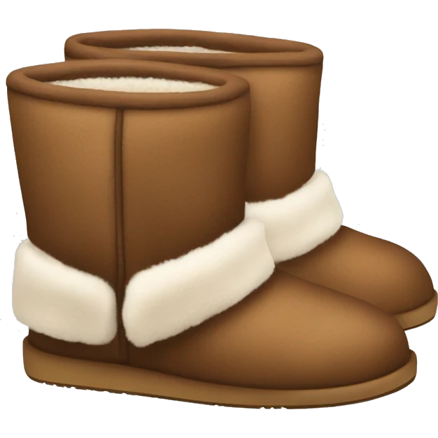 brown cozy UGG slippers from the side emoji