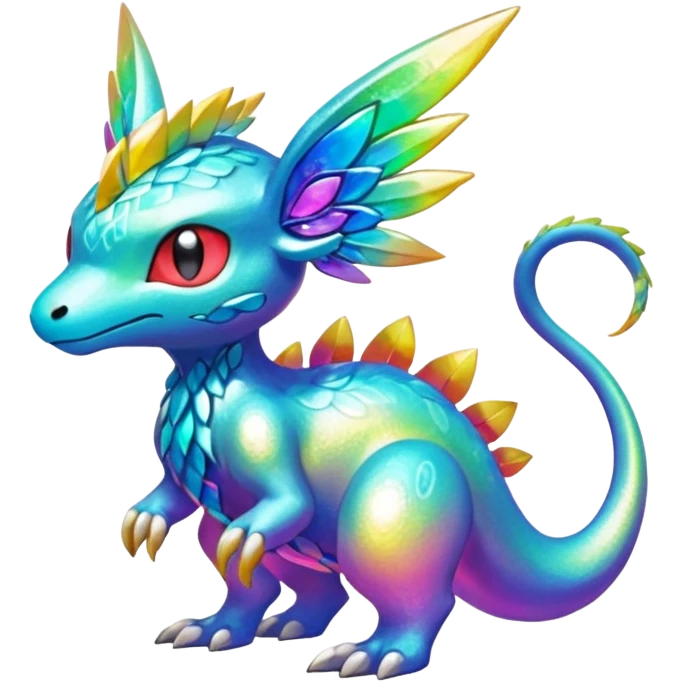 Elemental Exotic Colorful Fantasy Pokémon-Fakémon-hybrid-creature (full body) emoji
