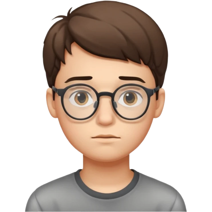  یه کارکتر پسر درست کن که عینکیه و بیست سالشه که داره فکر میکنه emoji