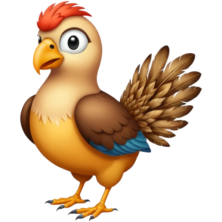 High resolution of   realistic full body bird distorted , no extra hybrid emoji