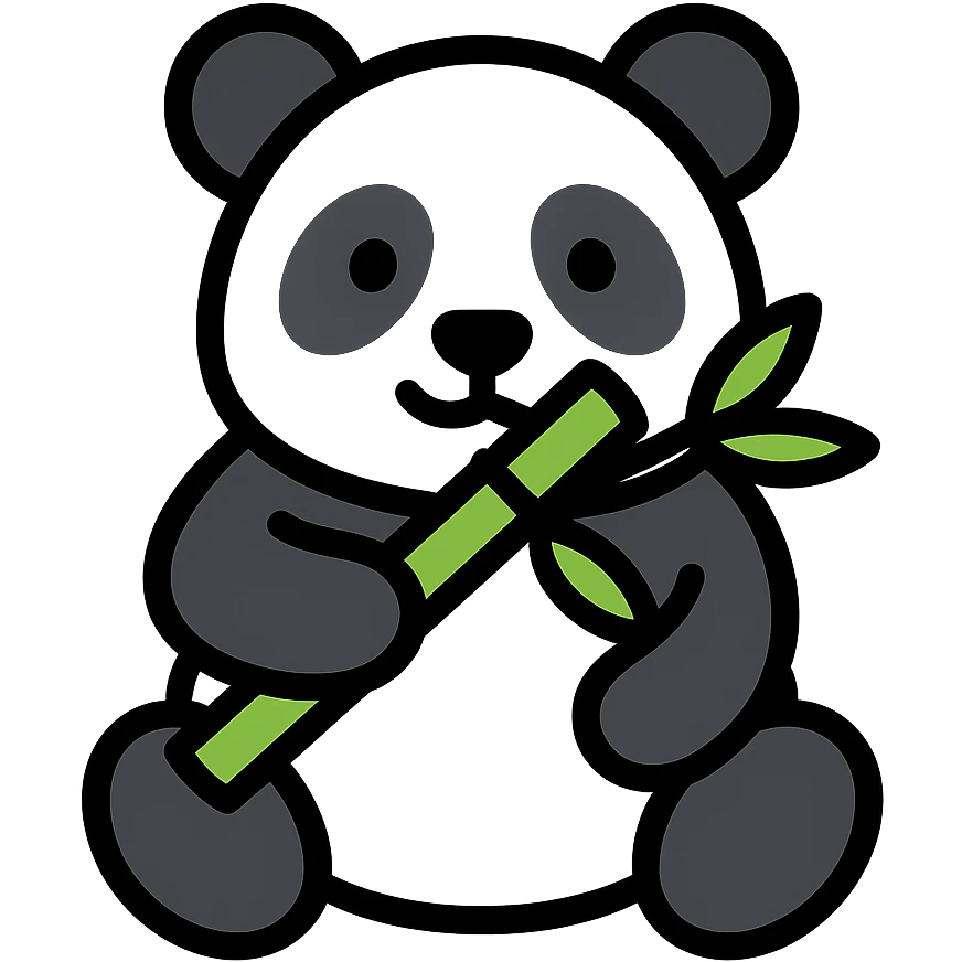 panda eating bamboo emoji