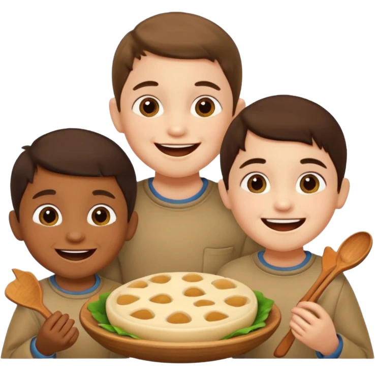 Bushman children joy eating emoji