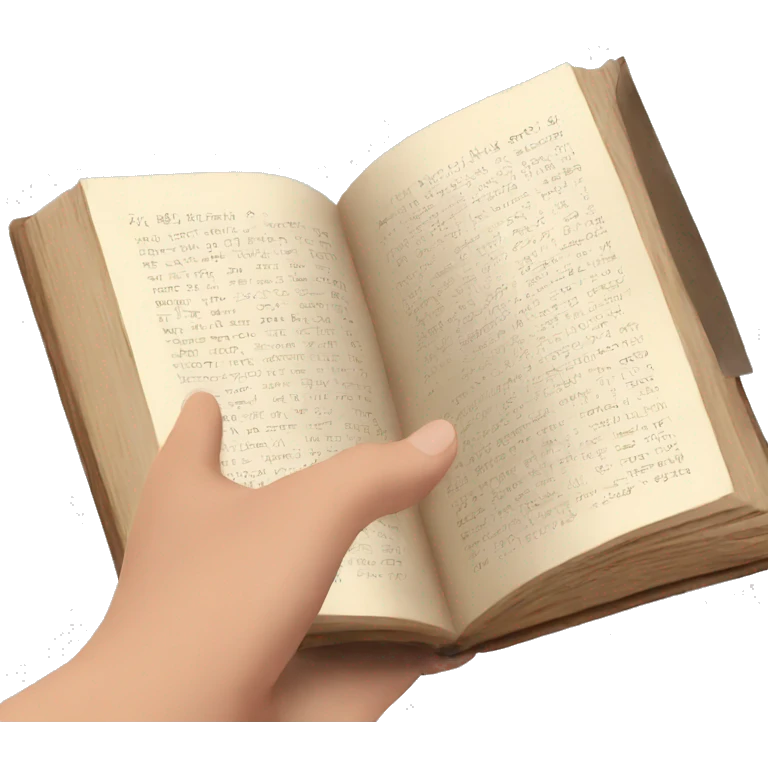 hand holding a book emoji