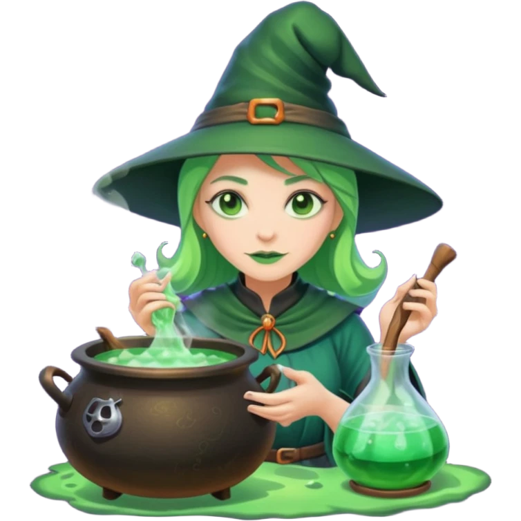 green witch cooking potion emoji