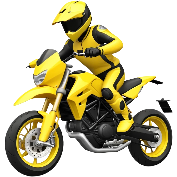 yellow and black super motard motorcycle emoji