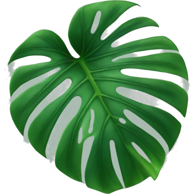 green monstera deliciosa leaf emoji