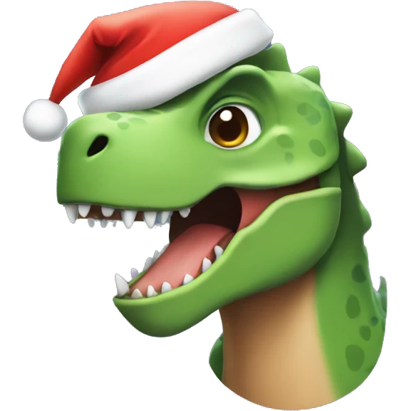 Dinosaur with Christmas hat  emoji