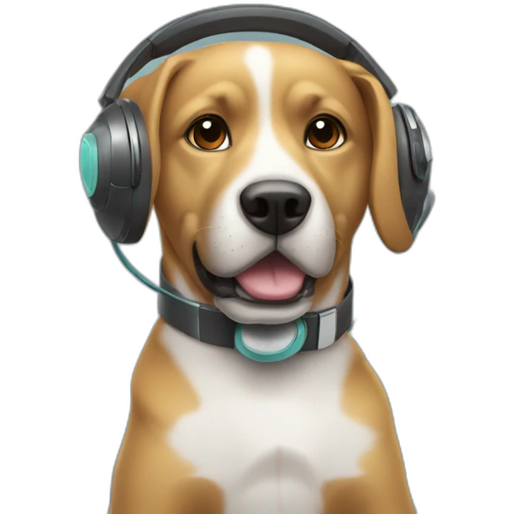 dog with phone and headphones  emoji