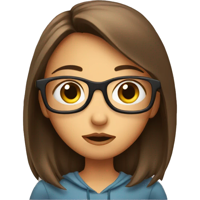 A girl glaring at a book  emoji
