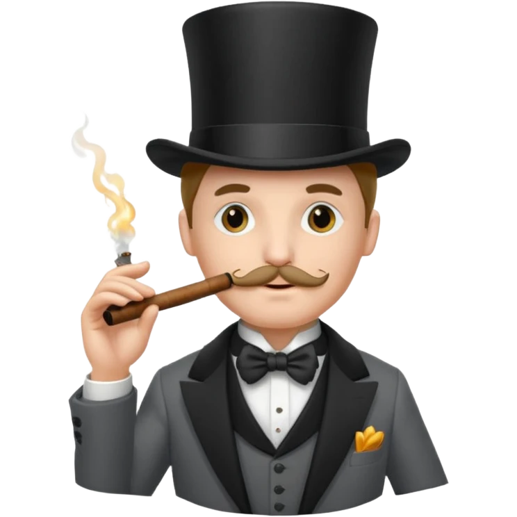 a sophisticated gentleman with a top hat, monocle and cigar emoji
