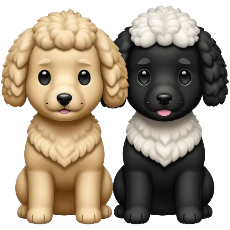 Dos caniches,uno blanco y el otro negro,QUE SEA RAZA CANICHE  emoji