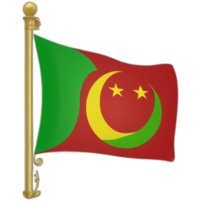 Ottoman Empire Flag, green oval in the middle,three yellow crescent, red flag. emoji