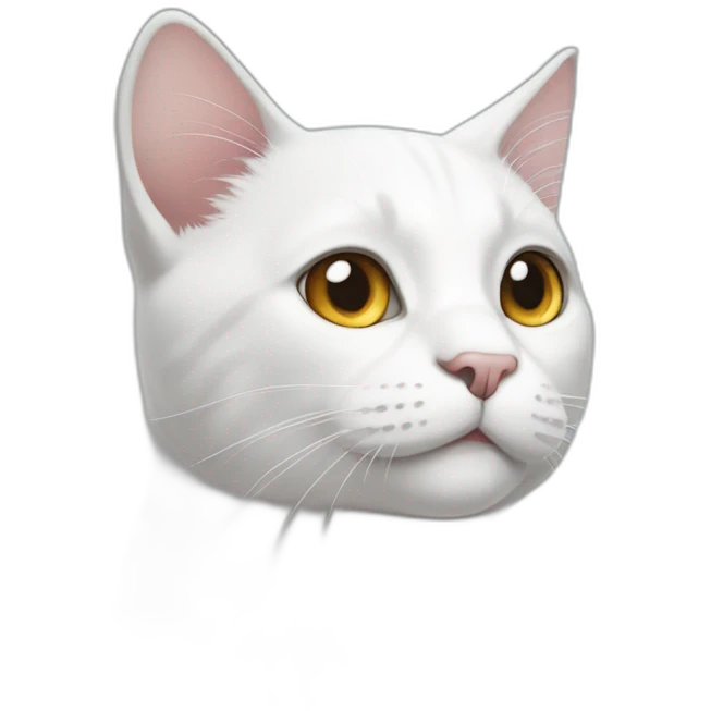 White cat with a grey spot on head emoji