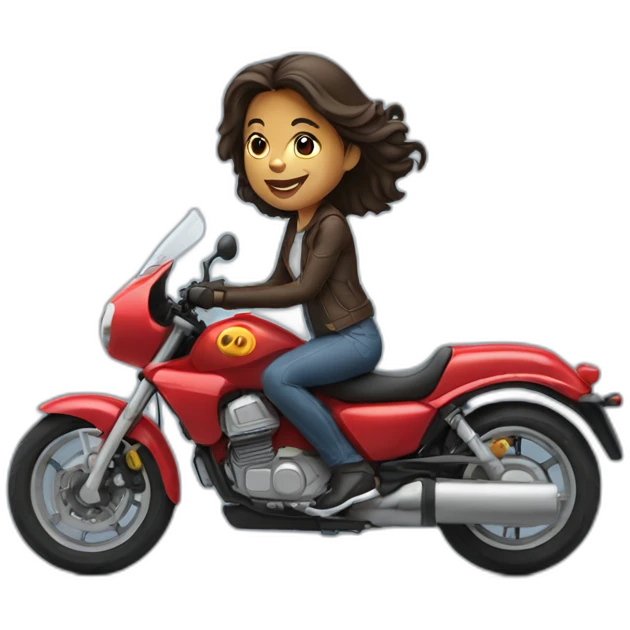 Menina na moto emoji
