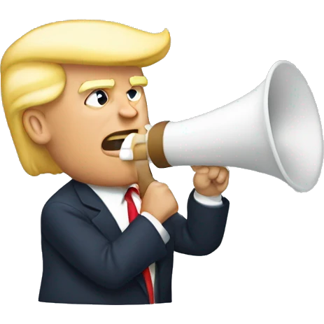 Trump with bullhorn emoji