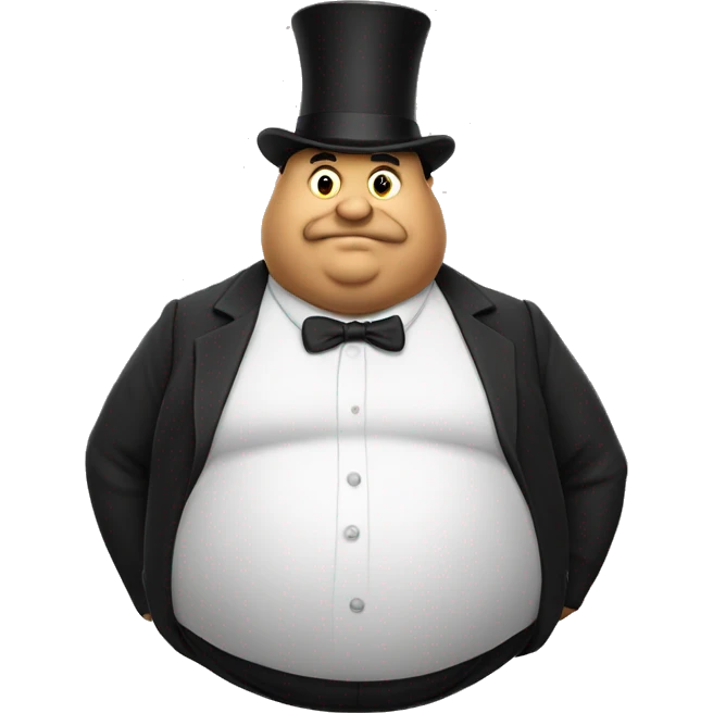 a fat man with a tophat emoji