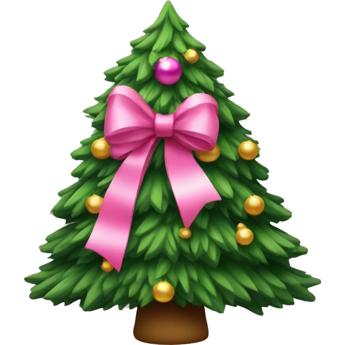 Christmas tree with pink bow  emoji