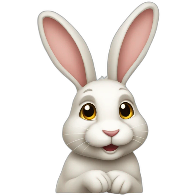 Un lapin qui fait un doigt emoji