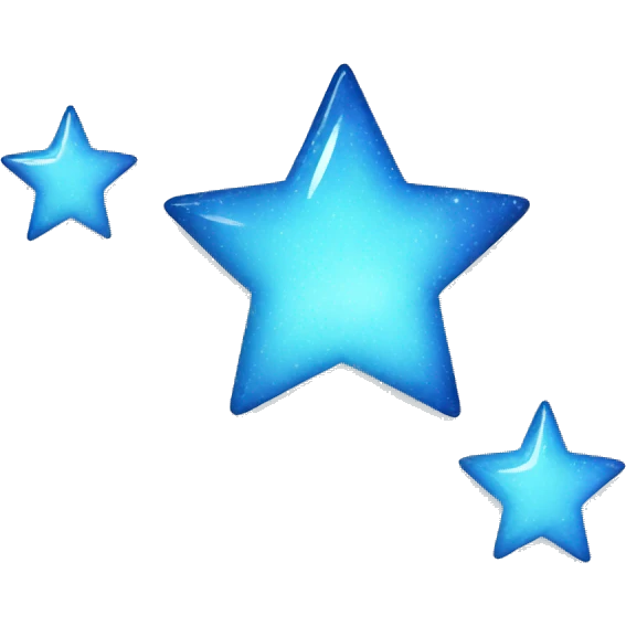3 blue shinning stars emoji