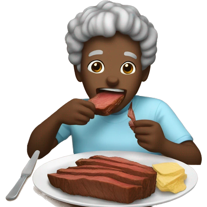 me eating my grandmas brisket that's very good emoji