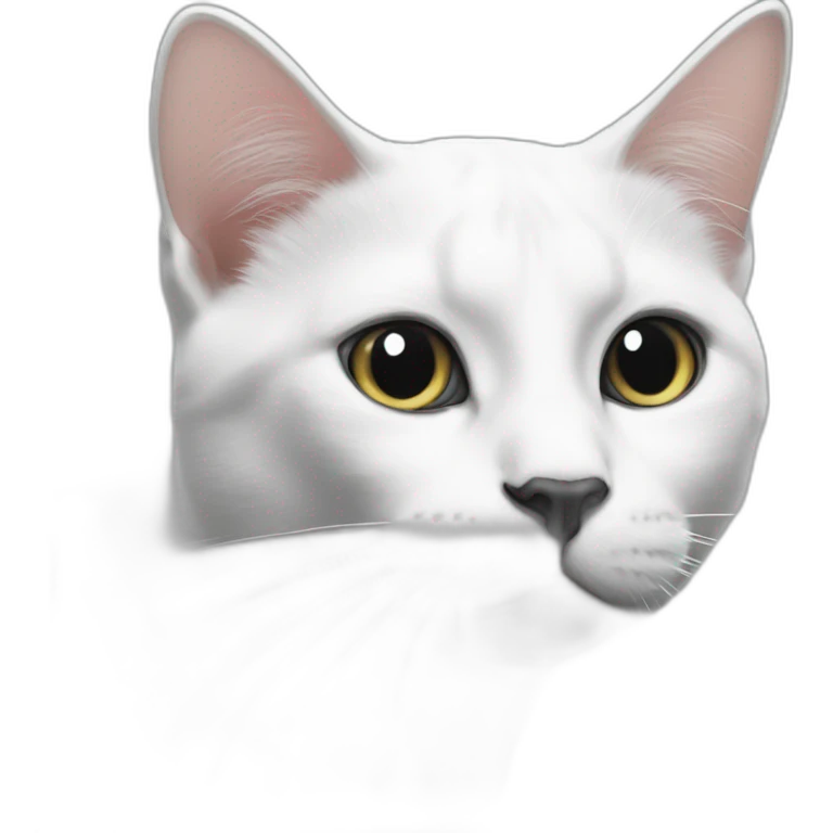 Black and white Cat with black spot near the nose emoji