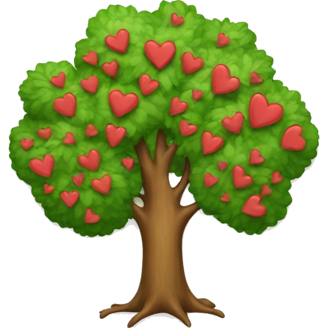 Tree with hearts as leaves  emoji