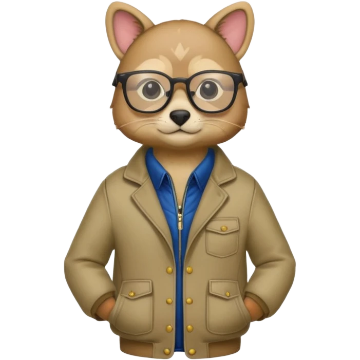 animal wtih glasses and body emoji