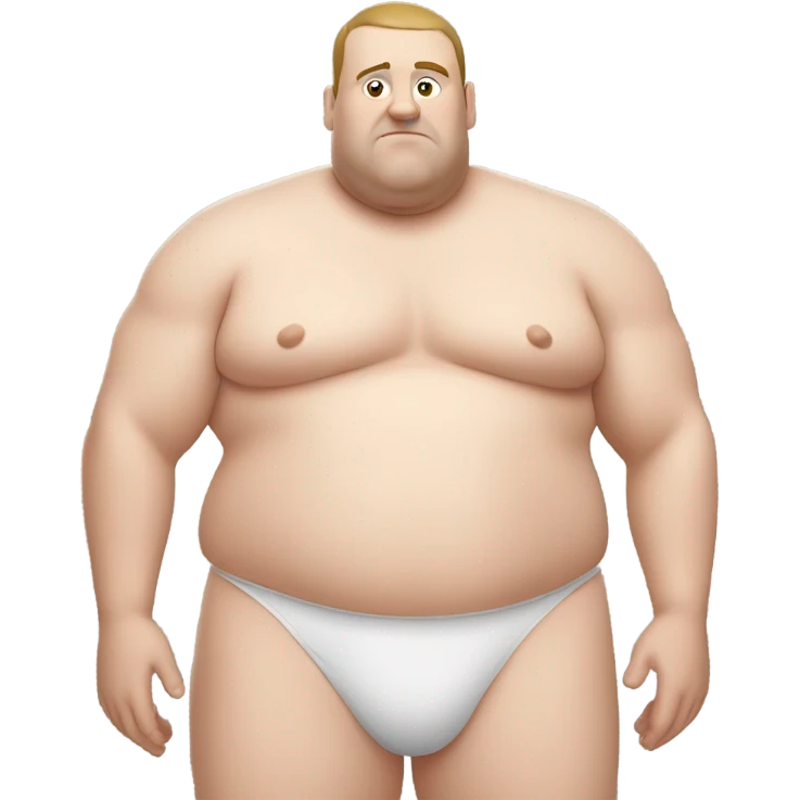 fat white guy shirtless doing abs emoji